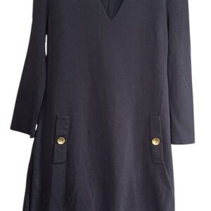 Eliza J dark blue Dress with Gold Button Accents size 4